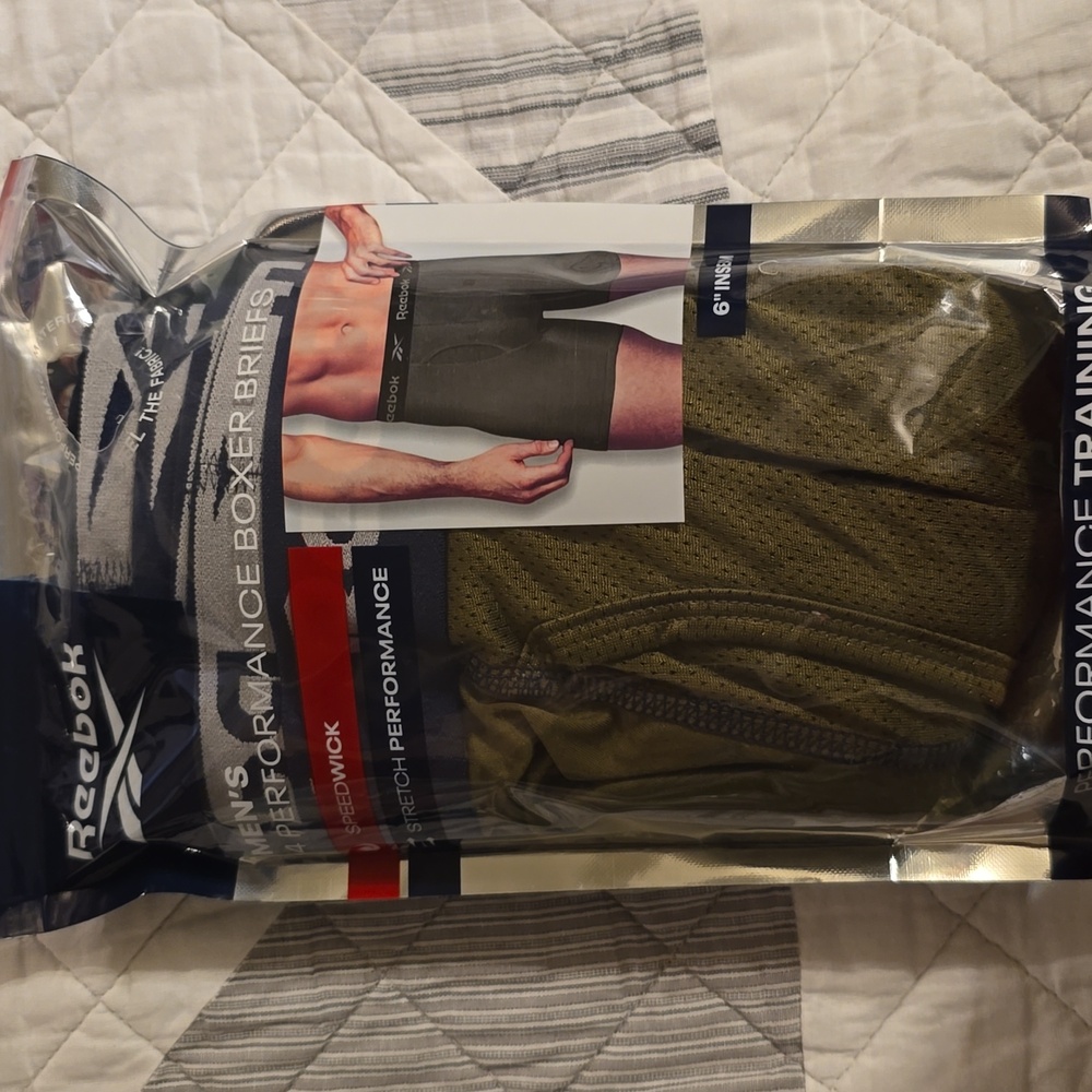 Reebok Men's Performance Boxer Briefs - Black and Olive